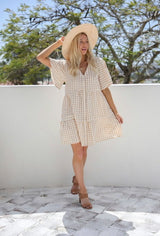 Romina Gingham Button Dress
