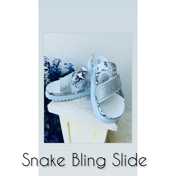 Snake Skin Bling Slides