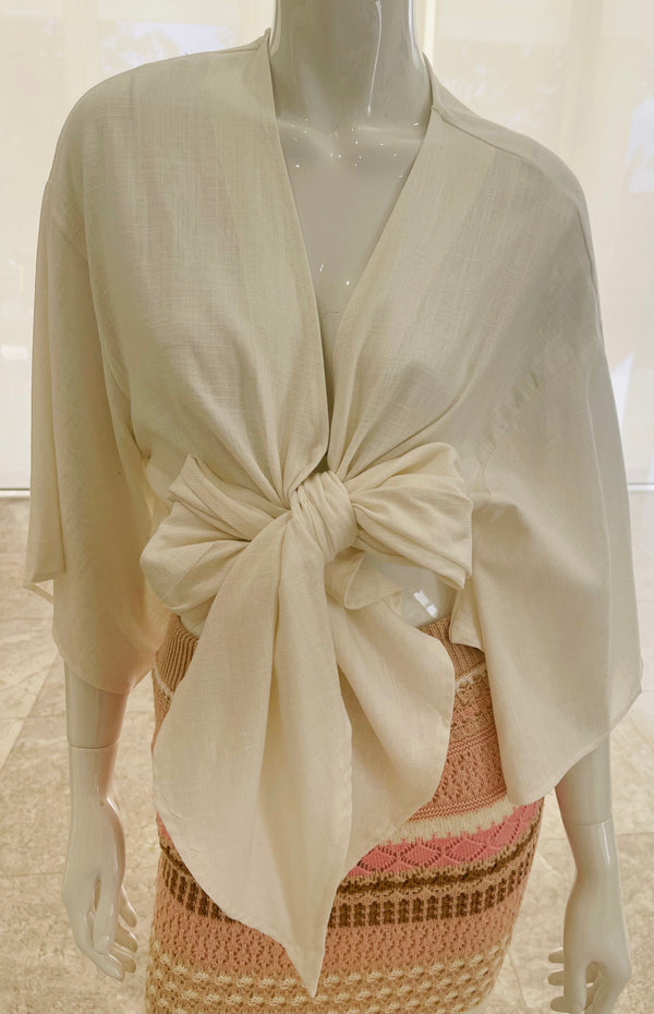 Sabrina Linen Tie Top