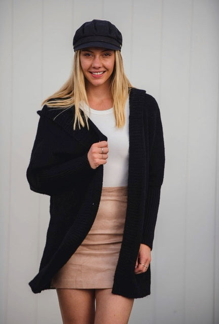 Dolman Sleeve Hooded Cardigan