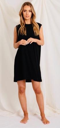 The Dakota Shoulder Pad Dress Black